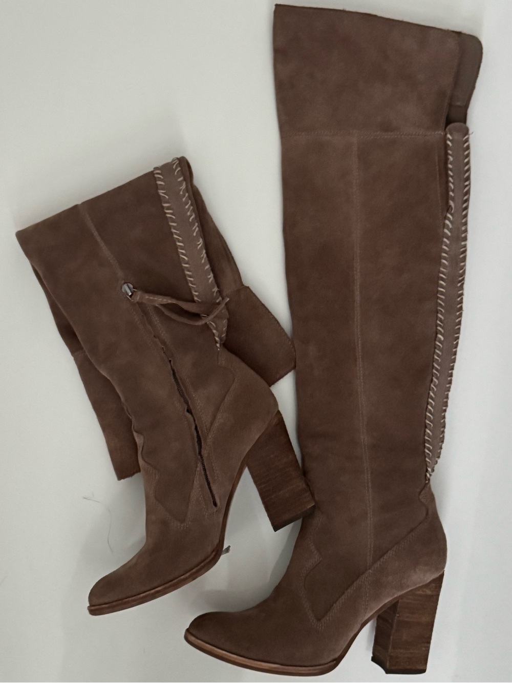 Dolce Vita Brown Suede Over-the-Knee Heeled Boots